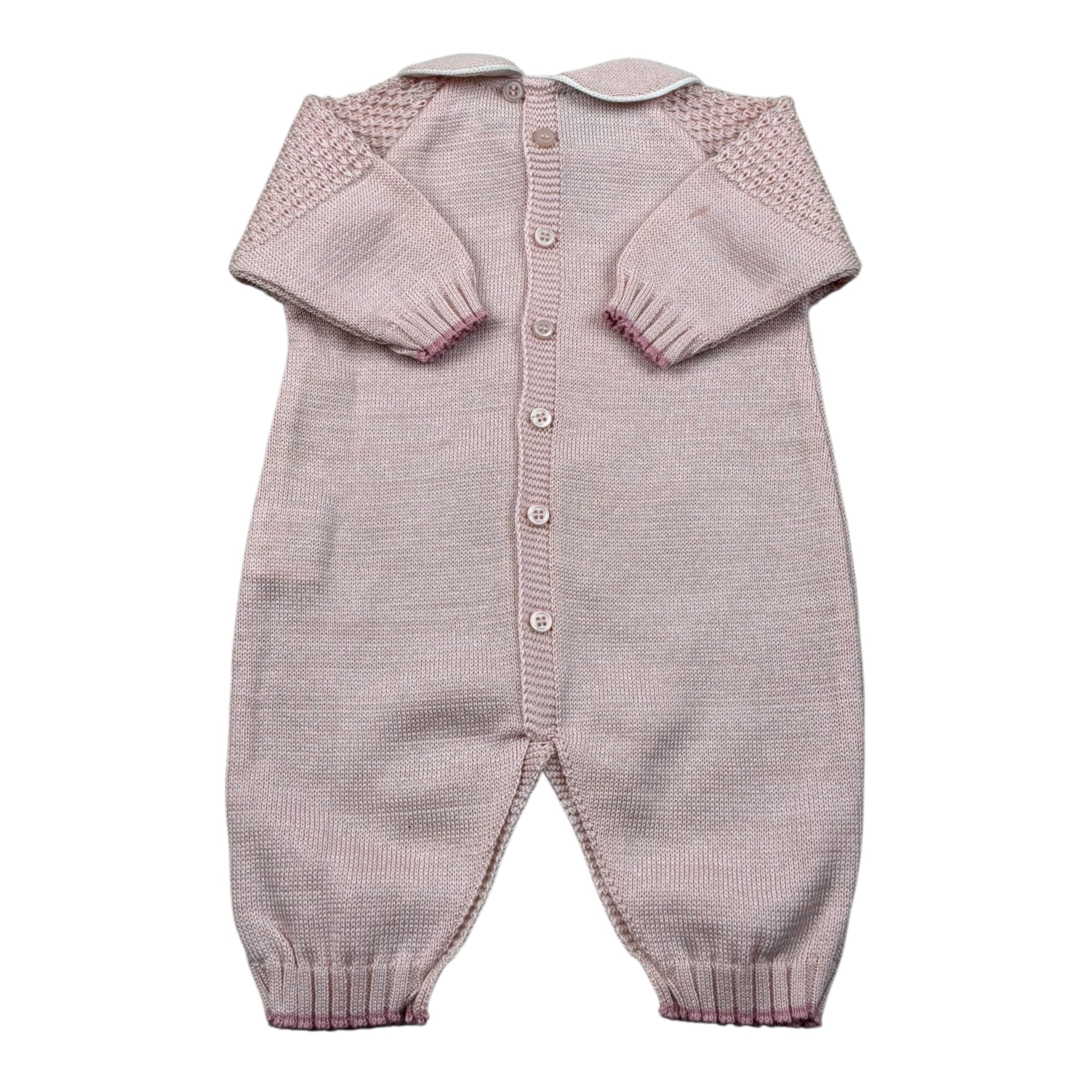 Marlu' Tutina Manica Lunga Tinta Unita con Ricami per Neonata EB2410 ROSA MARLU' 