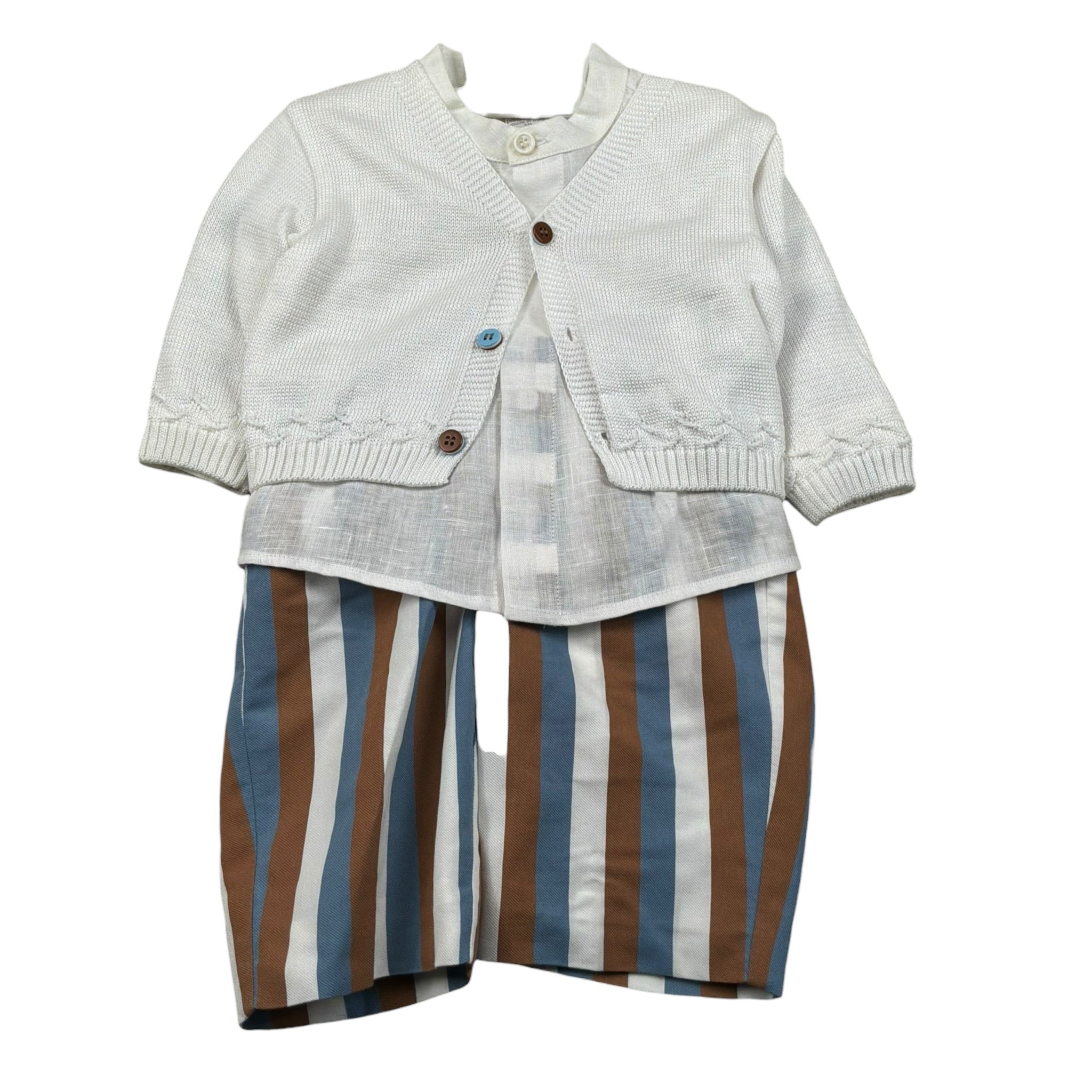 Marlu' Completo 2 Pezzi Gilet-Camicia-Pantalone per Neonato EB2480 BIANCO MARLU' 