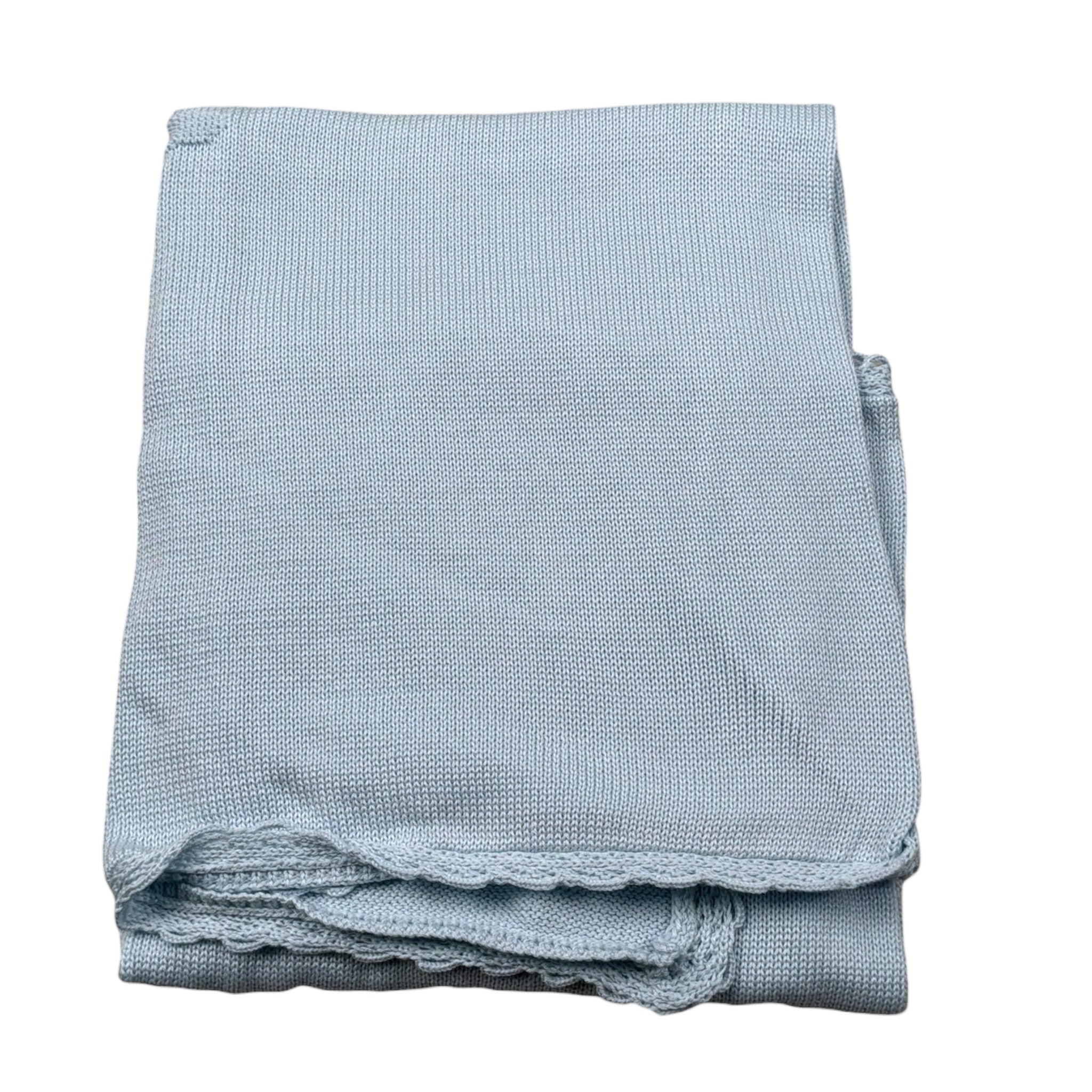 Marlu' Coperta Tinta Unita con Ricami per Neonato EB6780 AZZURRO MARLU' 