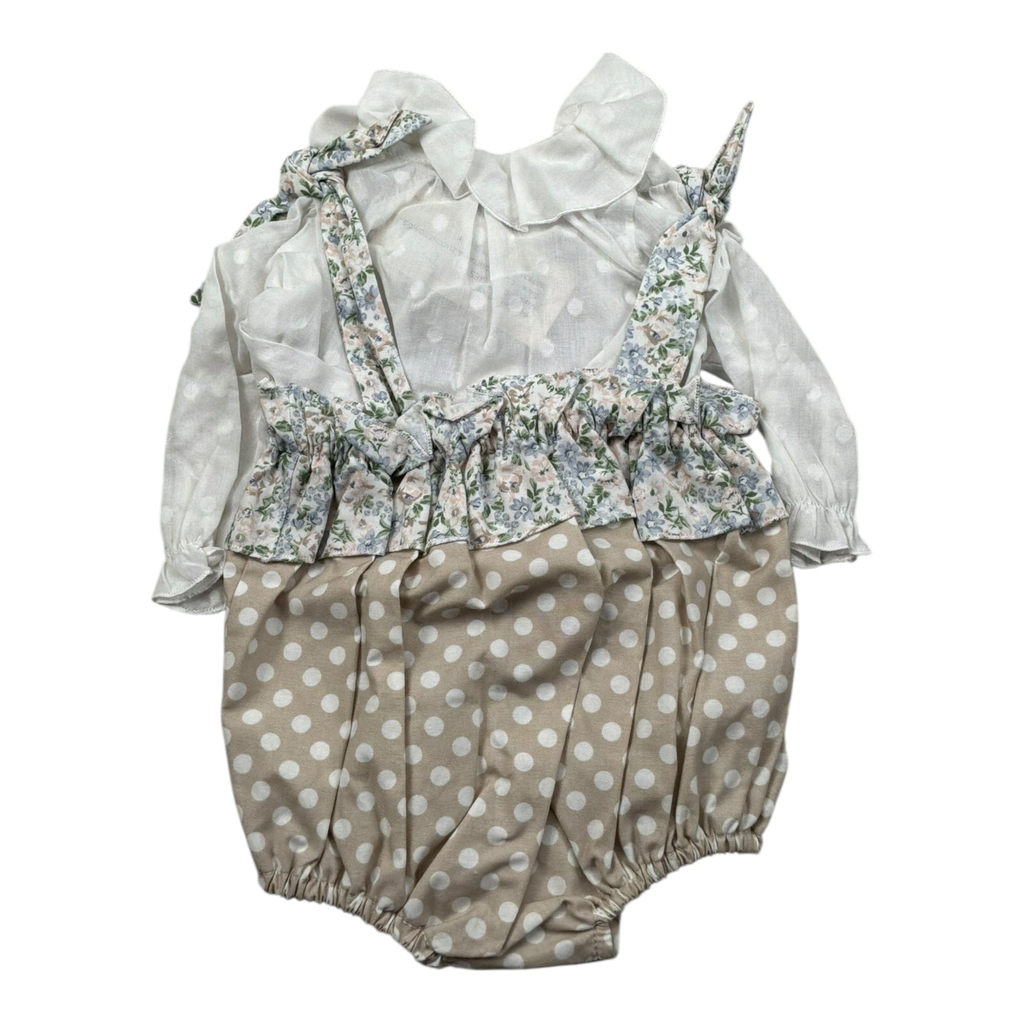 Marlu' Completo 2 Pezzi Camicia-Pagliaccetto per Neonata EL2360 BEIGE MARLU' 
