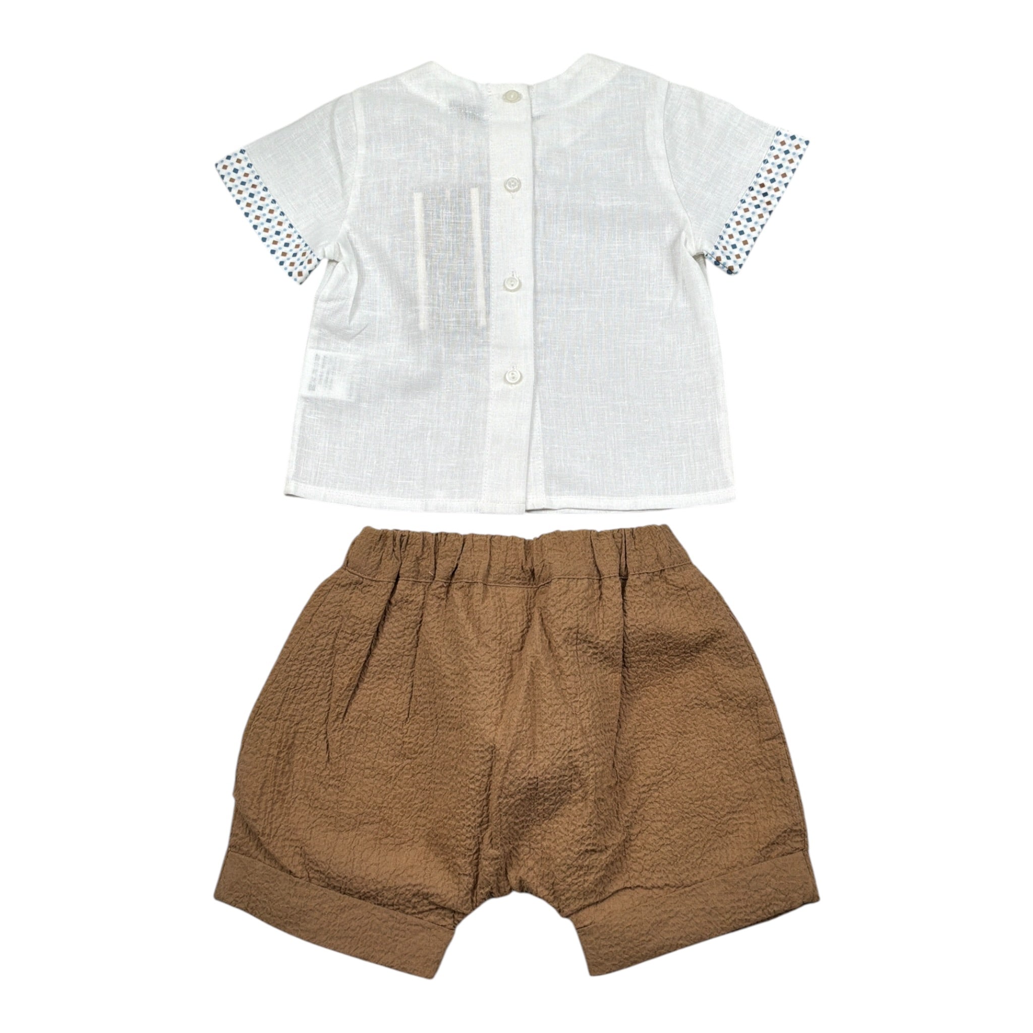 Marlu' Completo 2 Pezzi Camicia-Bermuda Bianco per Neonato EL5753 BIANCO MARLU' 
