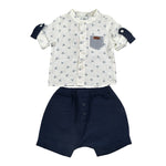 Marlu' Completo 2 Pezzi Camicia-Bermuda Bianco per Neonato EL6153 BIANCO MARLU' 