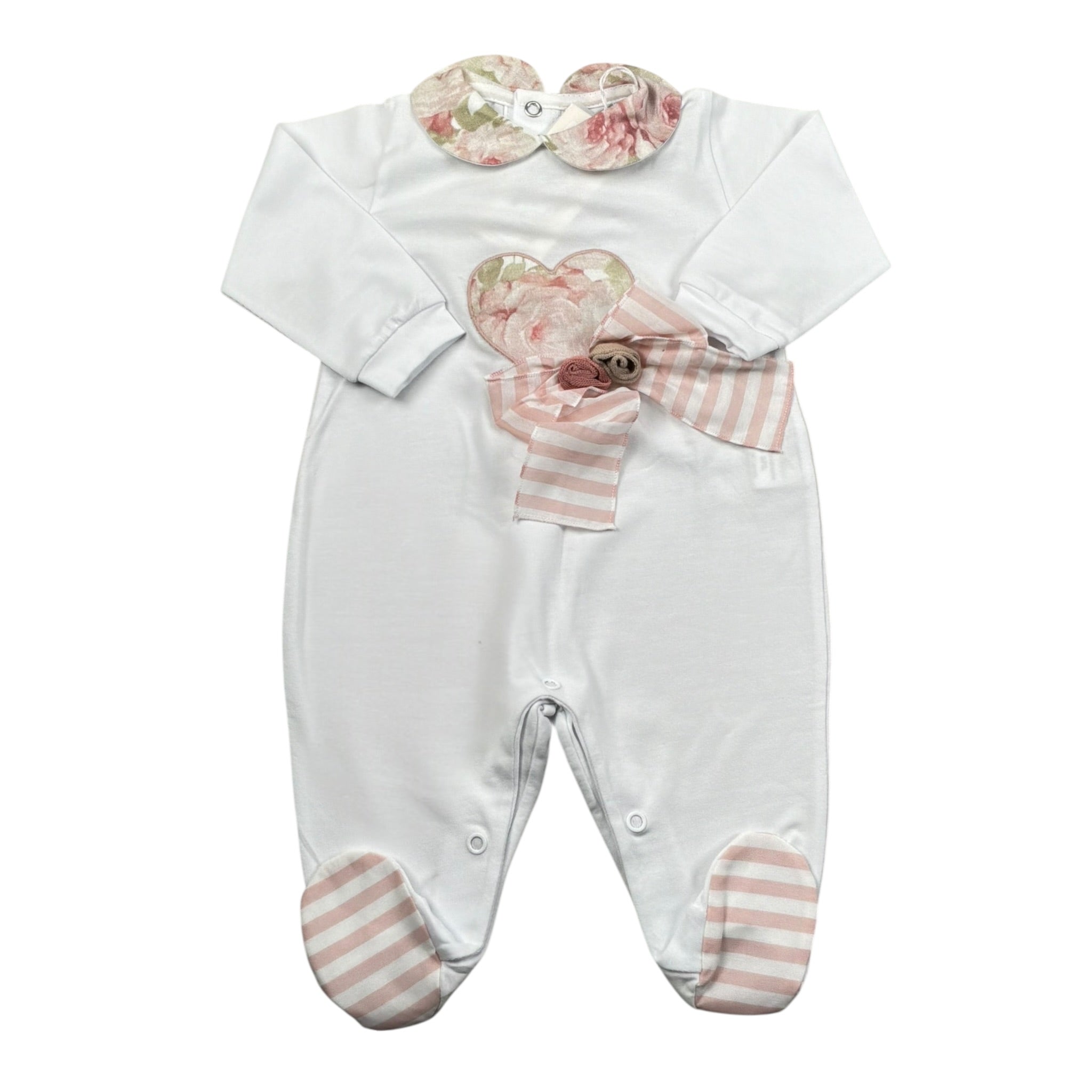 Marlu' Tutina Tinta Unita con Applicazioni per Neonata EP2914 BIANCO MARLU' 