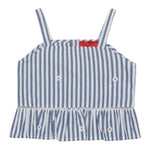 Max&Co. Top Tinta Unita con Fantasia A Righe per Bambina MX0120 BIANCO MAX&Co. 