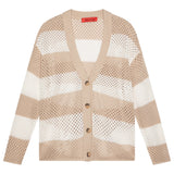 Max&Co. Cardigan Fantasia A Righe con Trafori per Bambina MX0181 BIANCO/BEIGE MAX&Co. 