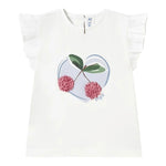 Mayoral T-Shirt Girocollo Tinta Unita con Stampa per Neonata 1042 BIANCO/AZZURRO MAYORAL 