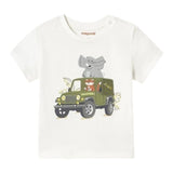 Mayoral T-Shirt Girocollo Tinta Unita con Stampa per Neonato 1053 BIANCO MAYORAL 