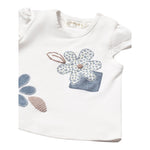 Mayoral T-Shirt Girocollo Tinta Unita con Stampa Fiori per Neonata 107059 BIANCO MAYORAL 