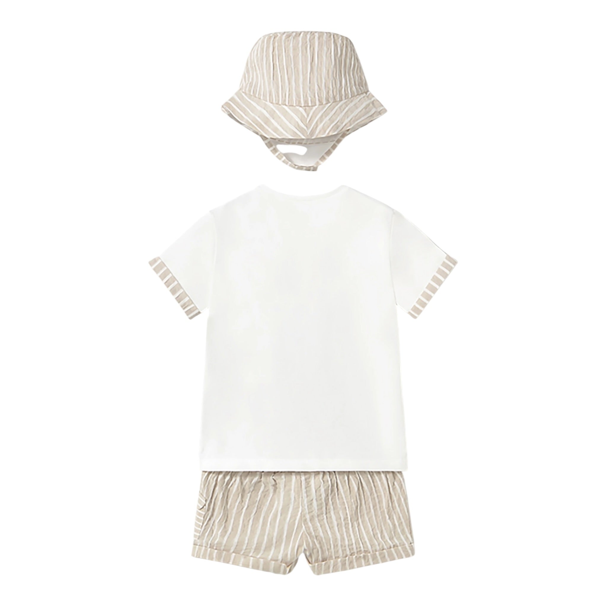 Mayoral Completo 3 Pezzi T-Shirt-Bermuda-Cappello per Neonato 11201 BIANCO MAYORAL 