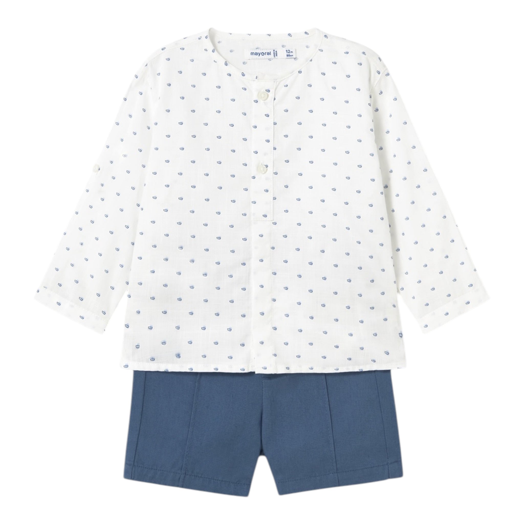 Mayoral Completo 2 Pezzi Camicia-Bermuda per Neonato 1249 BIANCO/BLU MAYORAL 