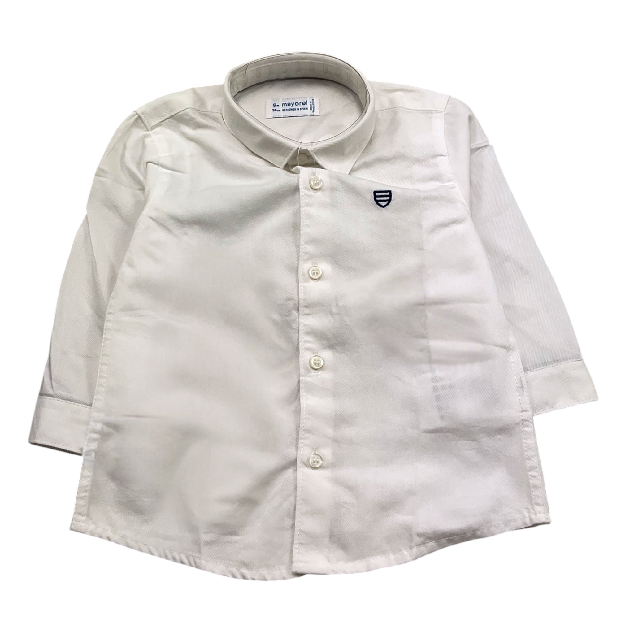 Mayoral Camicia Manica Lunga Tinta Unita per Neonato 124N BIANCO MAYORAL 