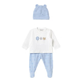 Mayoral Completo 3 Pezzi Shirt-Pantalone-Cappello per Neonato 1557 BIANCO/AZZURRO MAYORAL 