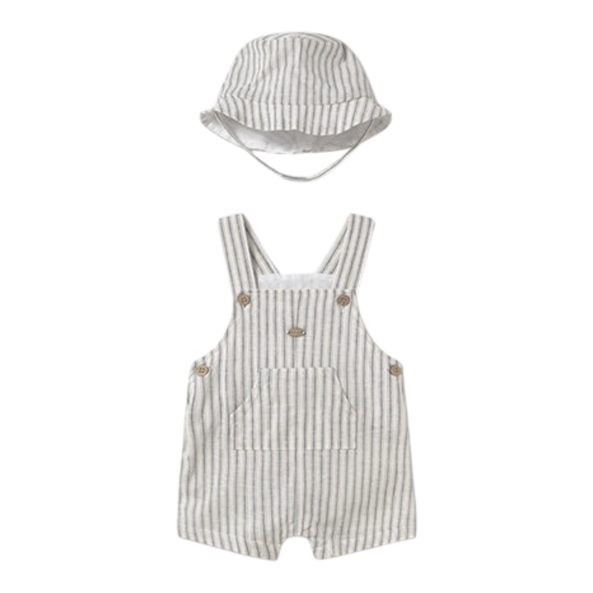 Mayoral Completo 2 Pezzi Salopette-Cappello per Neonato 16016 BIANCO MAYORAL 
