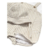 Mayoral Set Pagliaccetto Bicolore con Fantasia A Righe-Cappello per Neonato 1602 BIANCO/BEIGE MAYORAL 