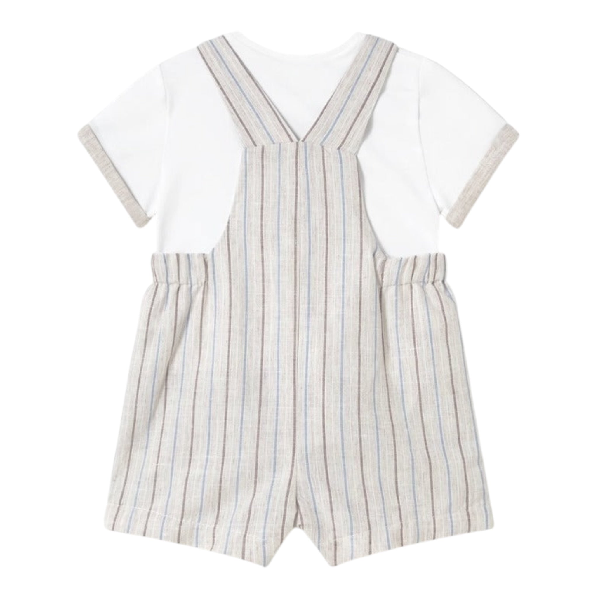 Mayoral Completo 2 Pezzi T-Shirt-Salopette Bicolore per Neonato 1621 BIANCO/BEIGE MAYORAL 