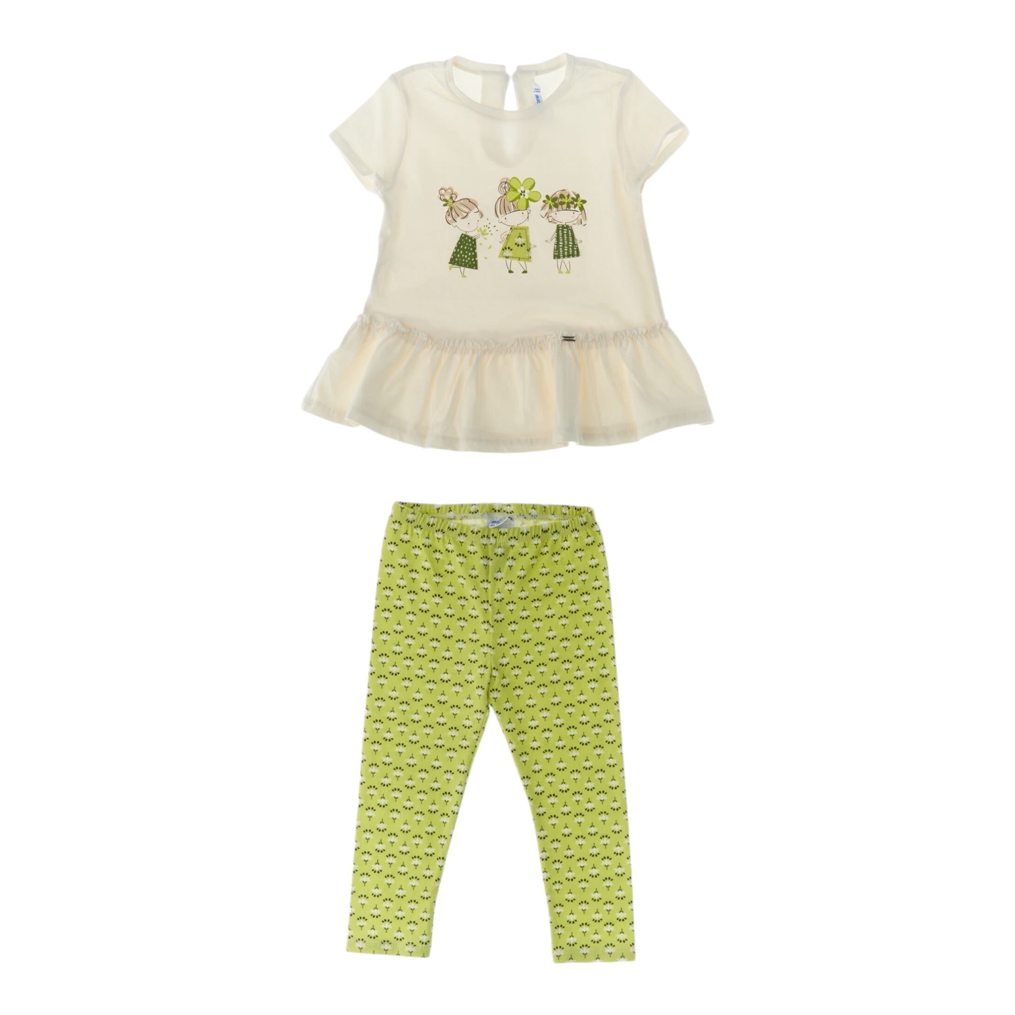 Mayoral Completo 2 Pezzi T-Shirt-Leggins per Neonata 1735 BIANCO/VERDE MAYORAL 