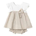 Mayoral Set 2 Pezzi Abito-Coulotte Bicolore per Neonata 1845 BIANCO/BEIGE MAYORAL 