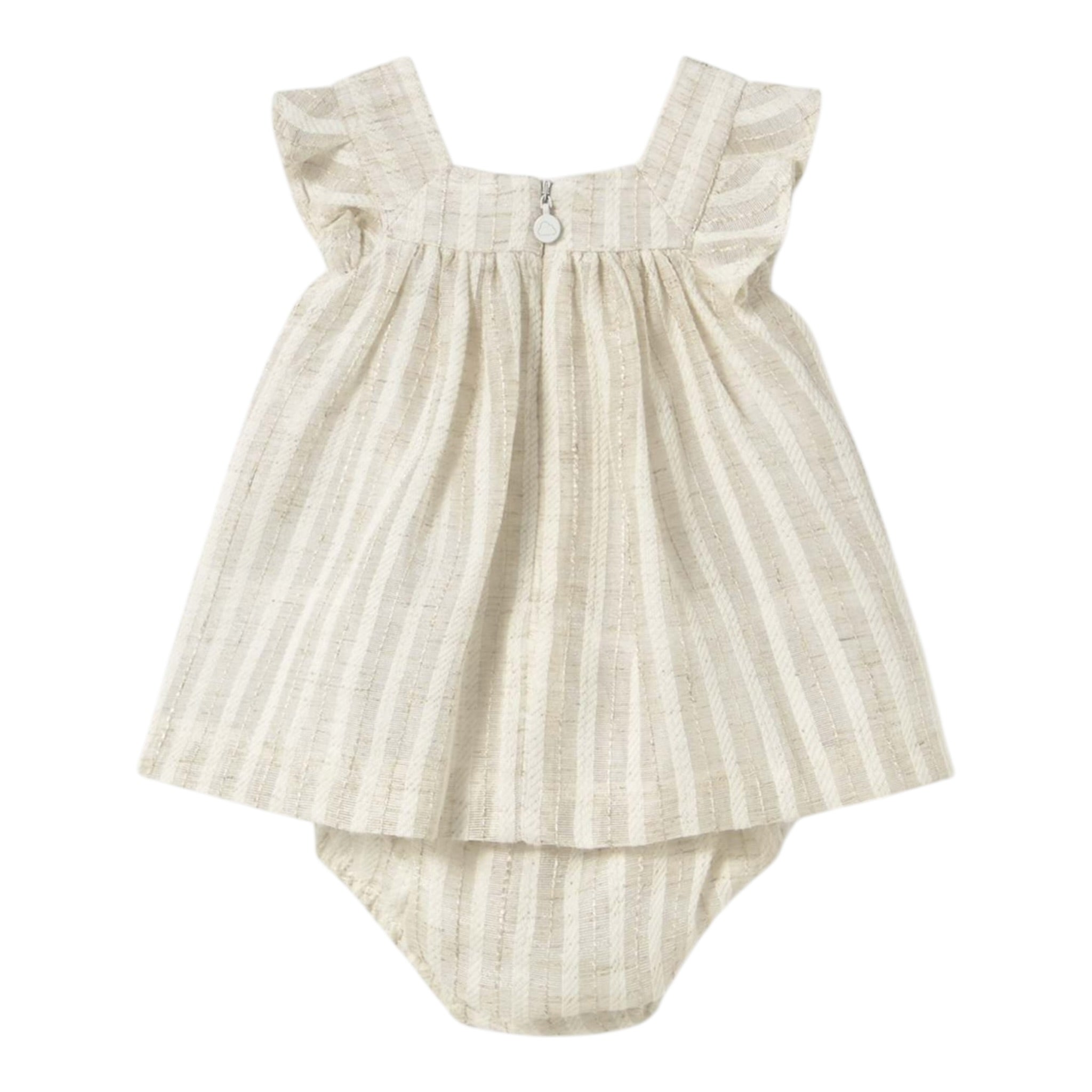 Mayoral Set 2 Pezzi Abito-Coulotte Bicolore per Neonata 1858 BIANCO/BEIGE MAYORAL 
