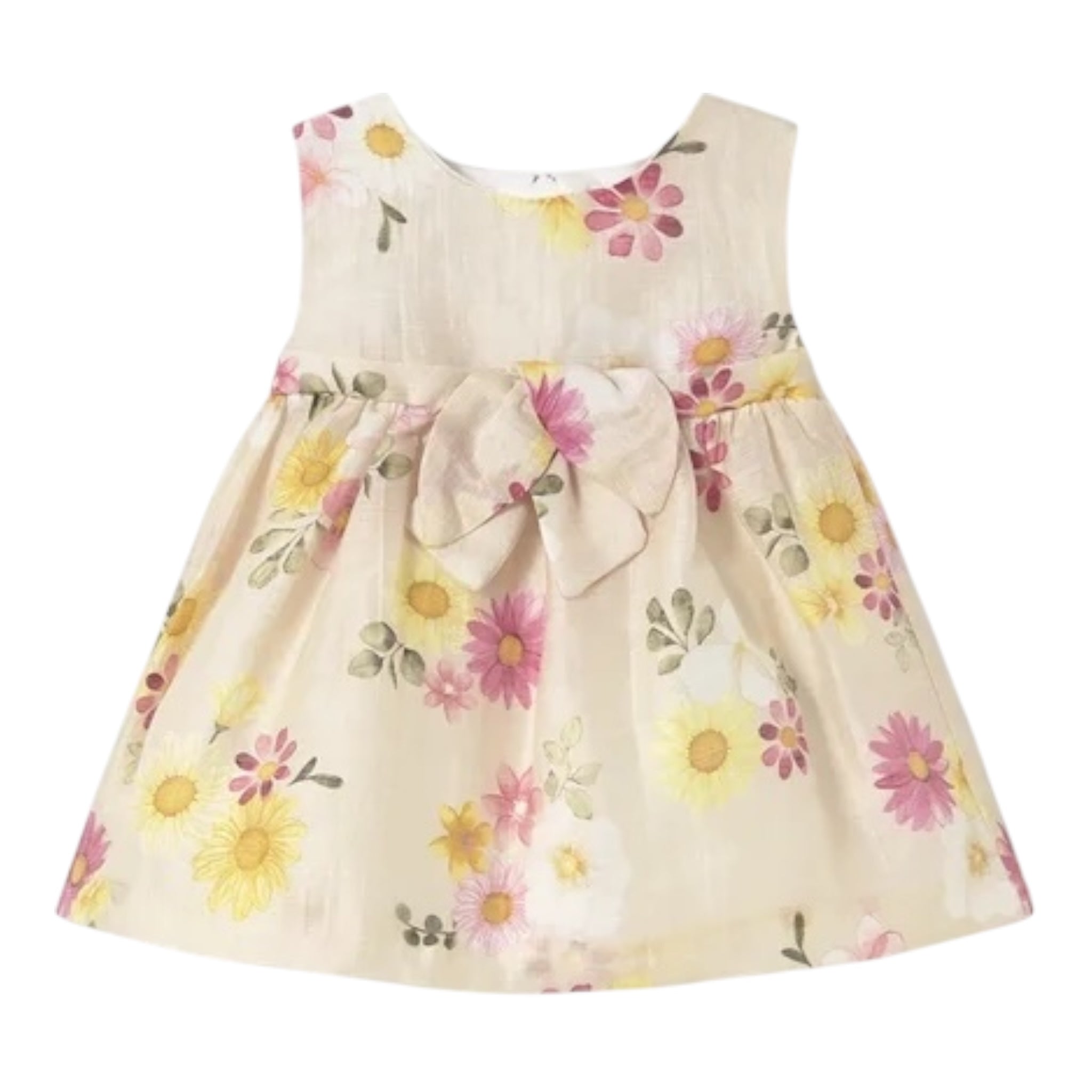 Mayoral Abito Giromanica Tinta Unita con Stampa Fiori per Neonata 1863 BEIGE MAYORAL 