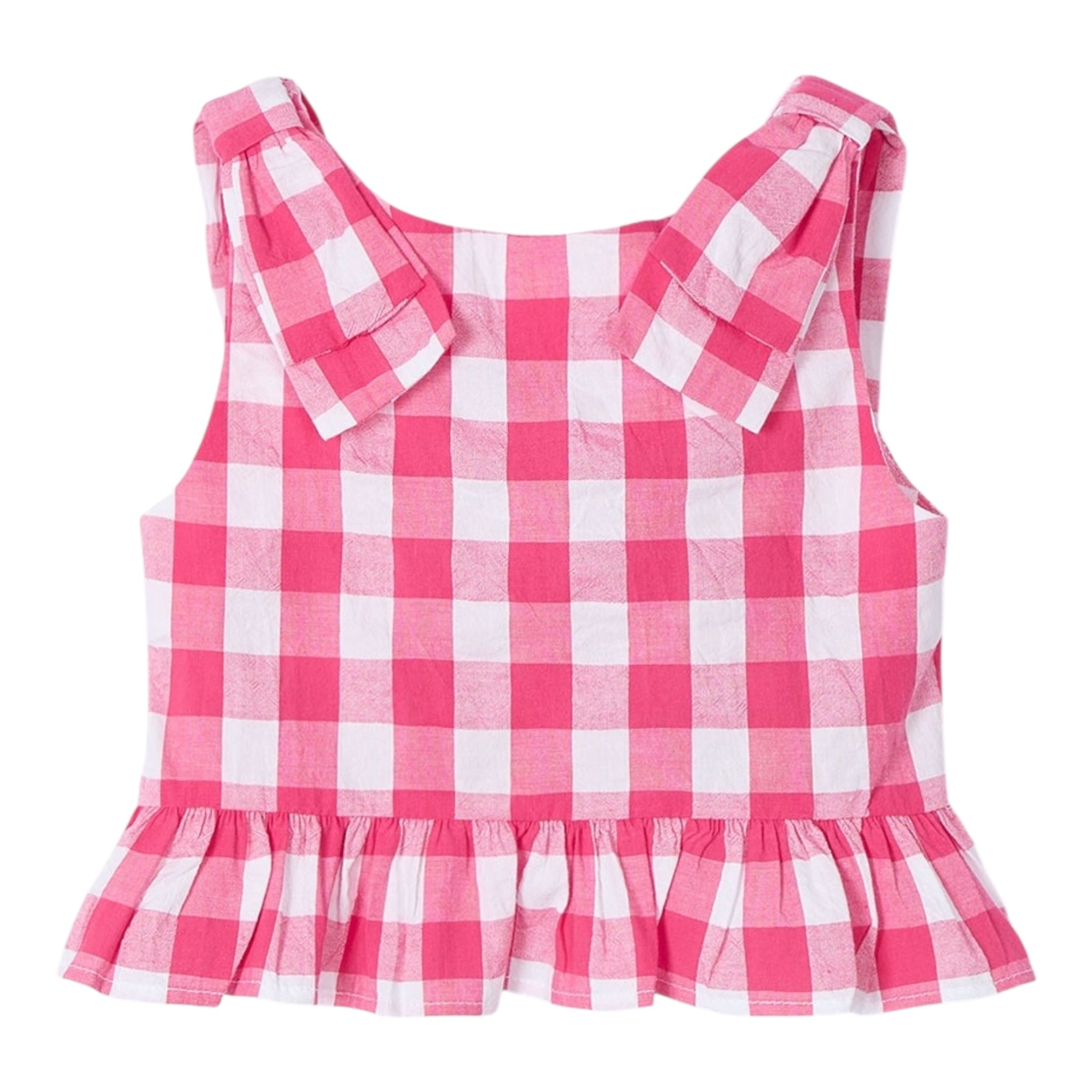 Mayoral Camicia Giromanica Fantasia A Quadri per Neonata 3023 BIANCO/FUXIA MAYORAL 