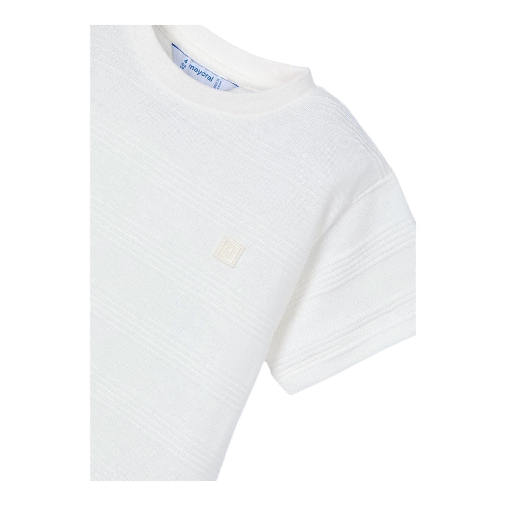 Mayoral T-Shirt In Maglia Girocollo Tinta Unita per Neonato 3028N BIANCO MAYORAL 