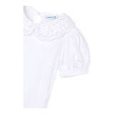 Mayoral T-Shirt Tinta Unita con Ricami per Bambina 3055 BIANCO MAYORAL 