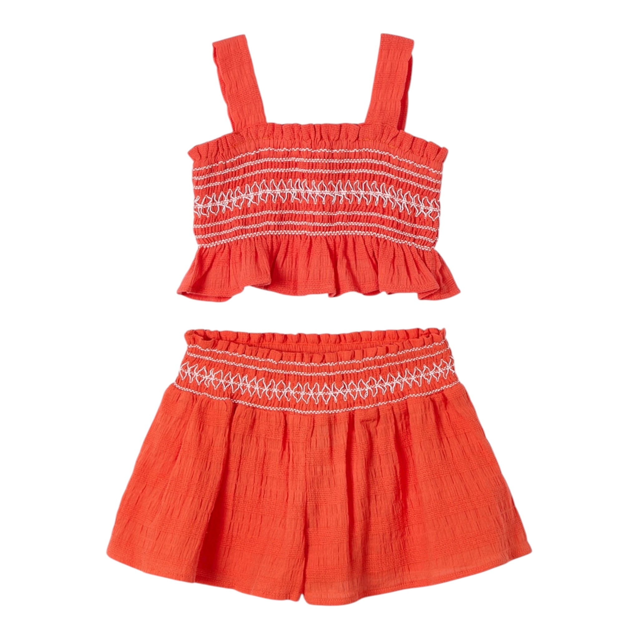 Mayoral Completo 2 Pezzi Top-Short Tinta Unita per Bambina 3216 ARANCIONE MAYORAL 