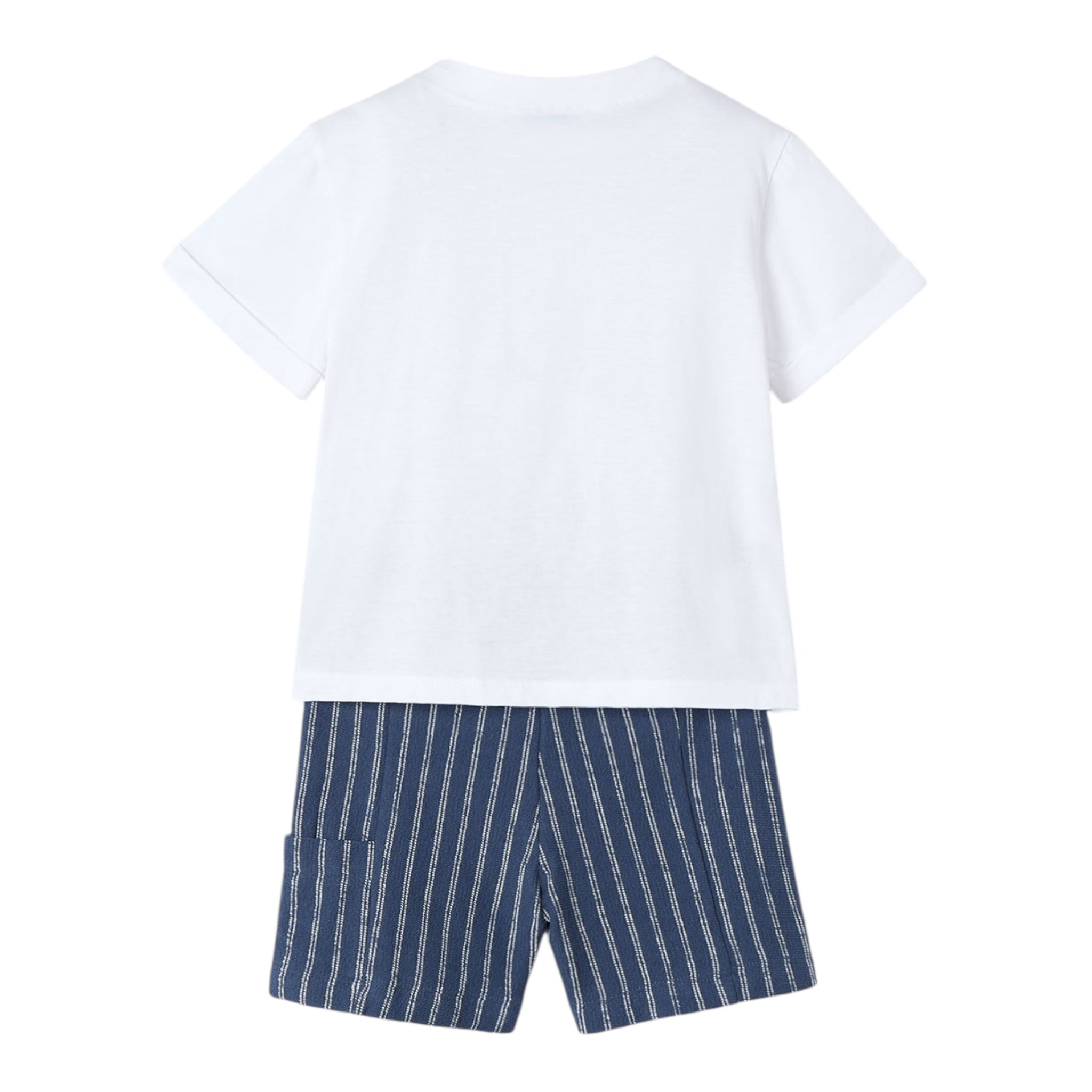 Mayoral Caompleto 3 Pezzi T-Shirt-Bermuda per Bambino 3603 BIANCO/BLU MAYORAL 
