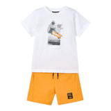Mayoral Completo 2 Pezzi T-Shirt-Bermuda Bicolore per Bambino 3607 BIANCO/ARANCIONE MAYORAL 