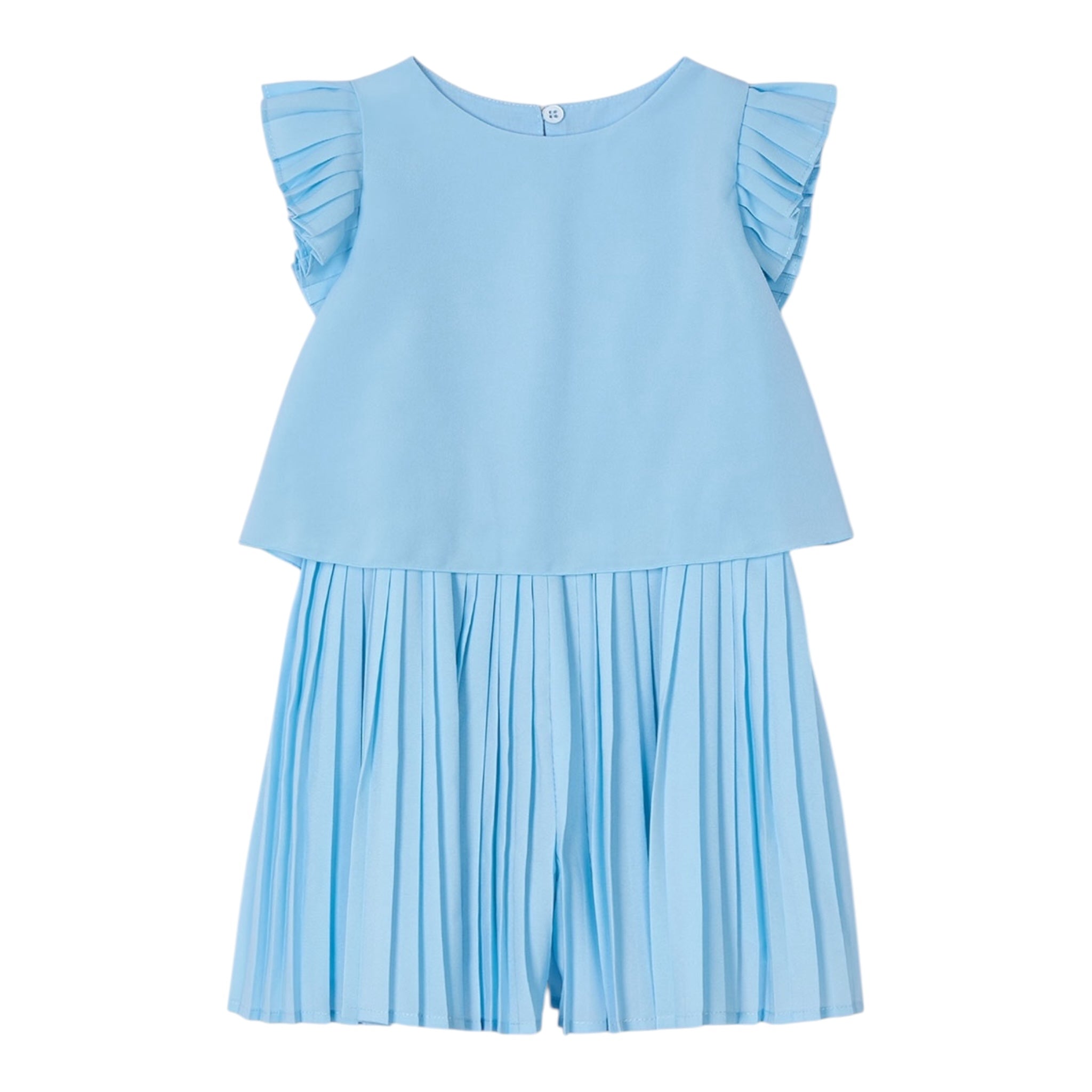 Mayoral Tuta Intera Tinta Unita Mezza Manica per Bambina 3871 AZZURRO MAYORAL 