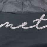 Met Cantta Tinta Unita con Stampa per Bambina ME327 NERO MET 