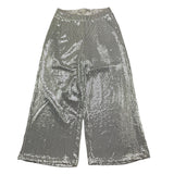 Met Pantalone Tinta Unita con Girovita Regolabile per Bambina ME335 ARGENTO MET 