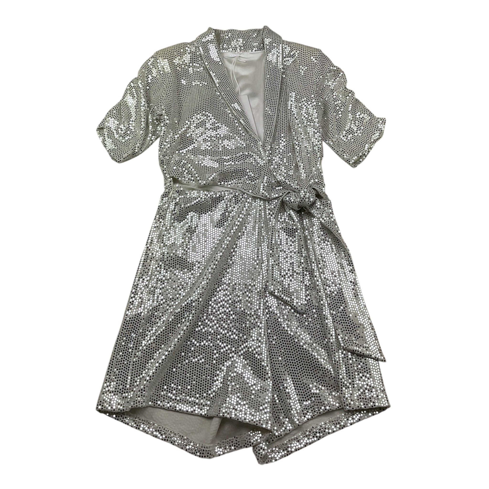 Met Abito Mezza Manica Tinta Unita per Bambina ME336 ARGENTO MET 