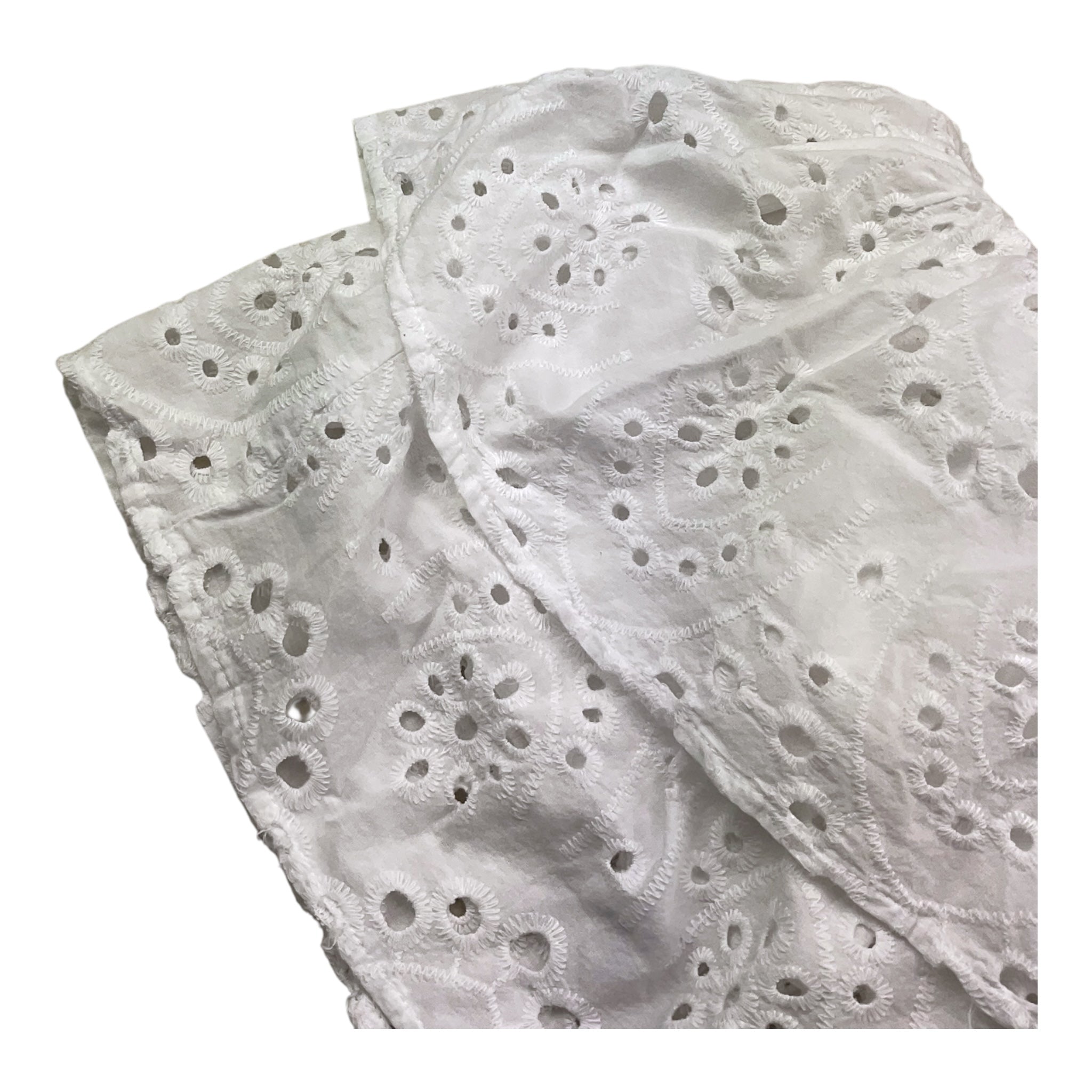 Met Top Tinta Unita In Pizzo Sangallo per Bambina ME366 BIANCO MET 