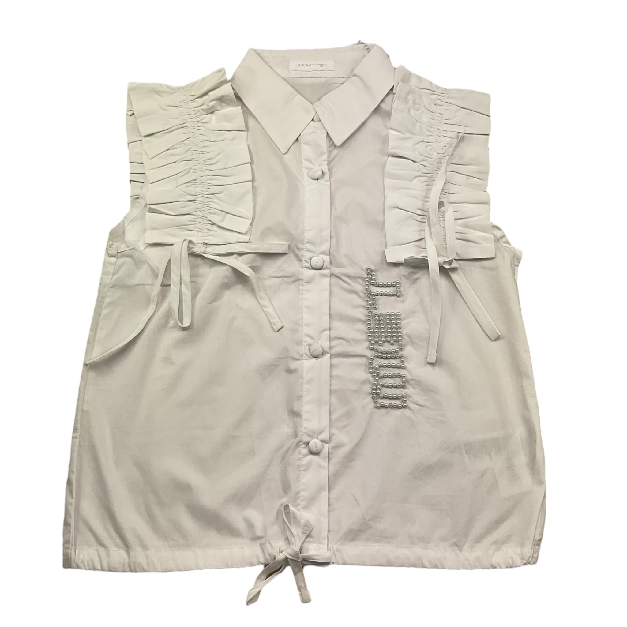 Met Camicia Giromanica Tinta Unita per Bambina ME368 BIANCO MET 