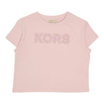 Michael Kors T-Shirt Girocollo Tinta Unita con Stampa per Bambina R30319 ROSA MICHAEL KORS 