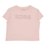 Michael Kors T-Shirt Girocollo Tinta Unita con Stampa per Bambina R30319 ROSA MICHAEL KORS 