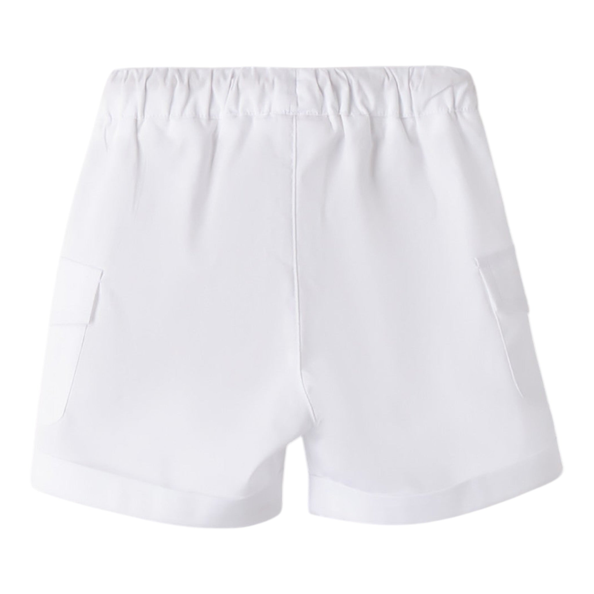 Mini Banda Bermuda tinta unita con Elastico In Vita Bianco per Neonato 3B629 BIANCO MINI BANDA 