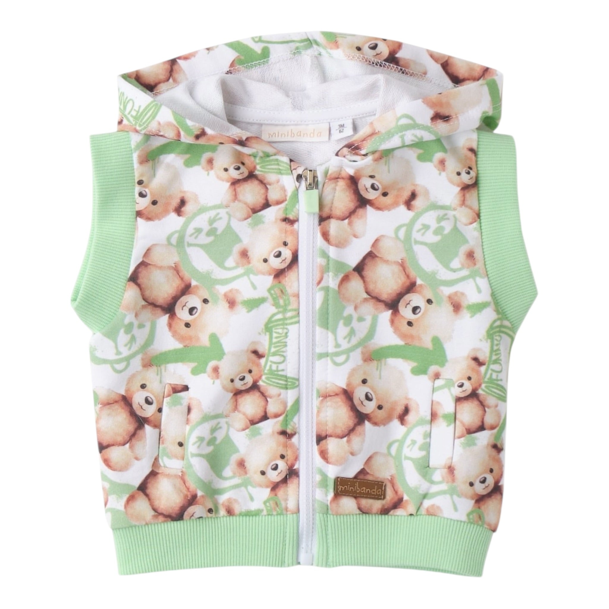 Mini Banda Completo 3 Pezzi Felpa-Shirt-Pantalone per Neonato 3B640 VERDE MINI BANDA 