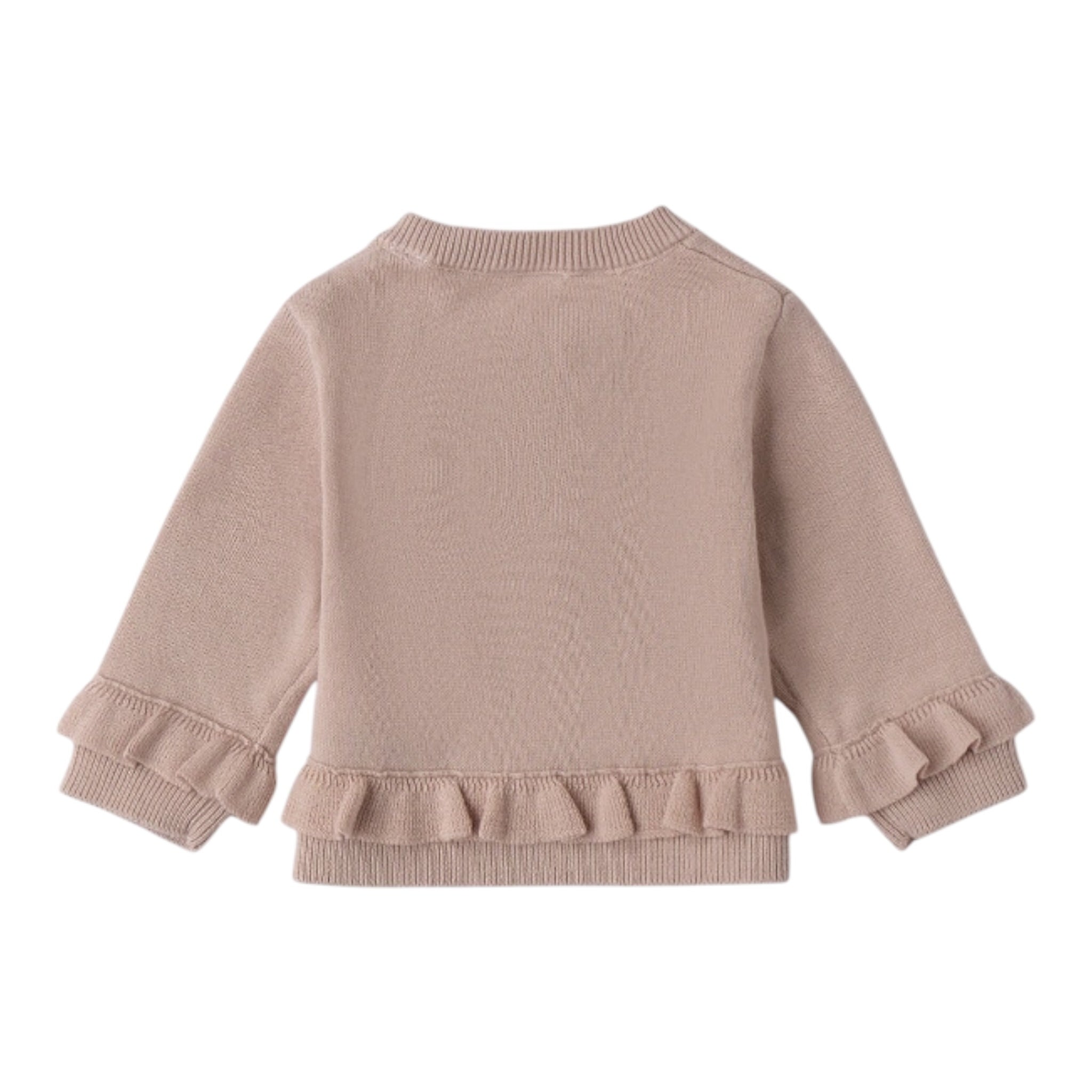 Mini Banda Cardigan tinta unita con Bottoni Fiori Sabbia per Neonata 3B762XX SABBIA MINI BANDA 