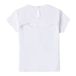 Minibanda T-Shirt Girocollo Tinta Unita con Brillantini per Neonata 0B313 BIANCO MINIBANDA 