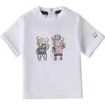 Minibanda T-Shirt Girocollo Tinta Unita con Stampa per Neonato 3B613 BIANCO MINIBANDA 