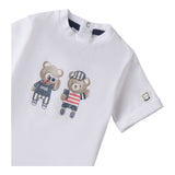 Minibanda T-Shirt Girocollo Tinta Unita con Stampa per Neonato 3B613 BIANCO MINIBANDA 