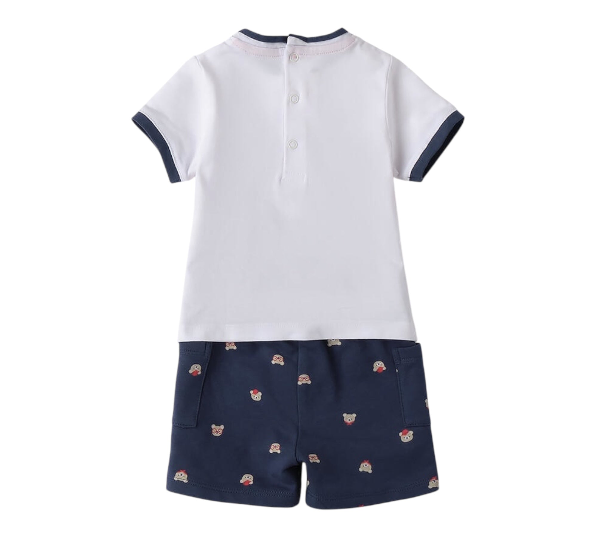 Minibanda Completo 2 Pezzi T-Shirt-Bermuda per Neonato 3B634 BIANCO/BLU MINIBANDA 