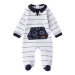 Minibanda Tutina Manica Lunga Tinta Unita con Stampe per Neonato 3B666 BIANCO MINIBANDA 