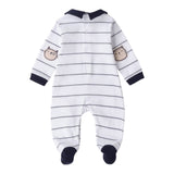 Minibanda Tutina Manica Lunga Tinta Unita con Stampe per Neonato 3B666 BIANCO MINIBANDA 