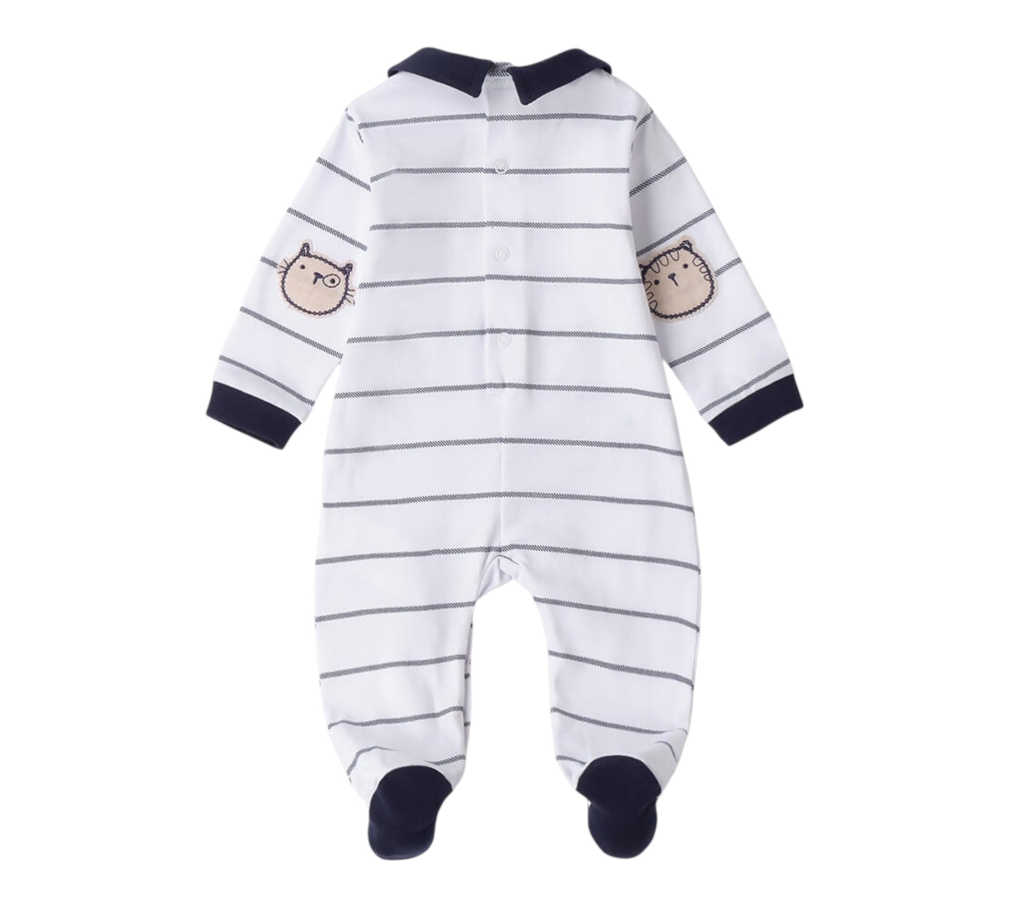 Minibanda Tutina Manica Lunga Tinta Unita con Stampe per Neonato 3B666 BIANCO MINIBANDA 