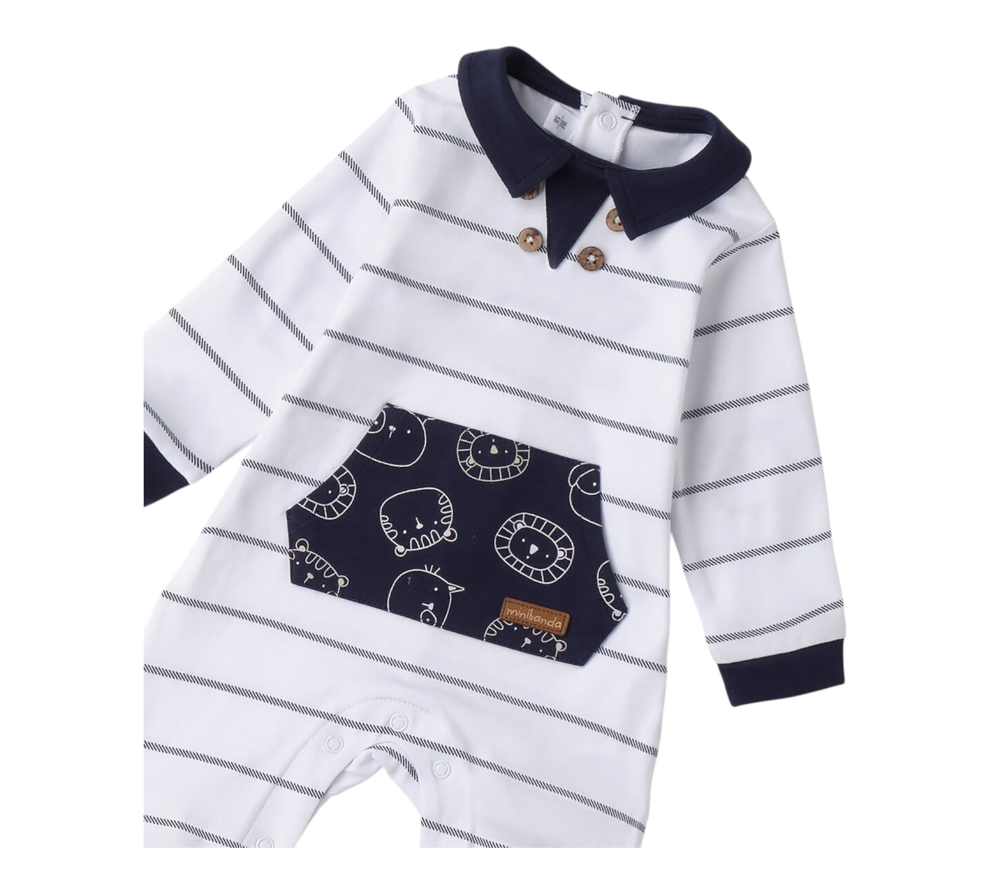 Minibanda Tutina Manica Lunga Tinta Unita con Stampe per Neonato 3B666 BIANCO MINIBANDA 