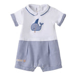 Minibanda Pagliaccetto Mezza Manica Bicolore per Neonato 3B688 BIANCO/BLU MINIBANDA 