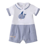 Minibanda Pagliaccetto Mezza Manica Bicolore per Neonato 3B688 BIANCO/BLU MINIBANDA 